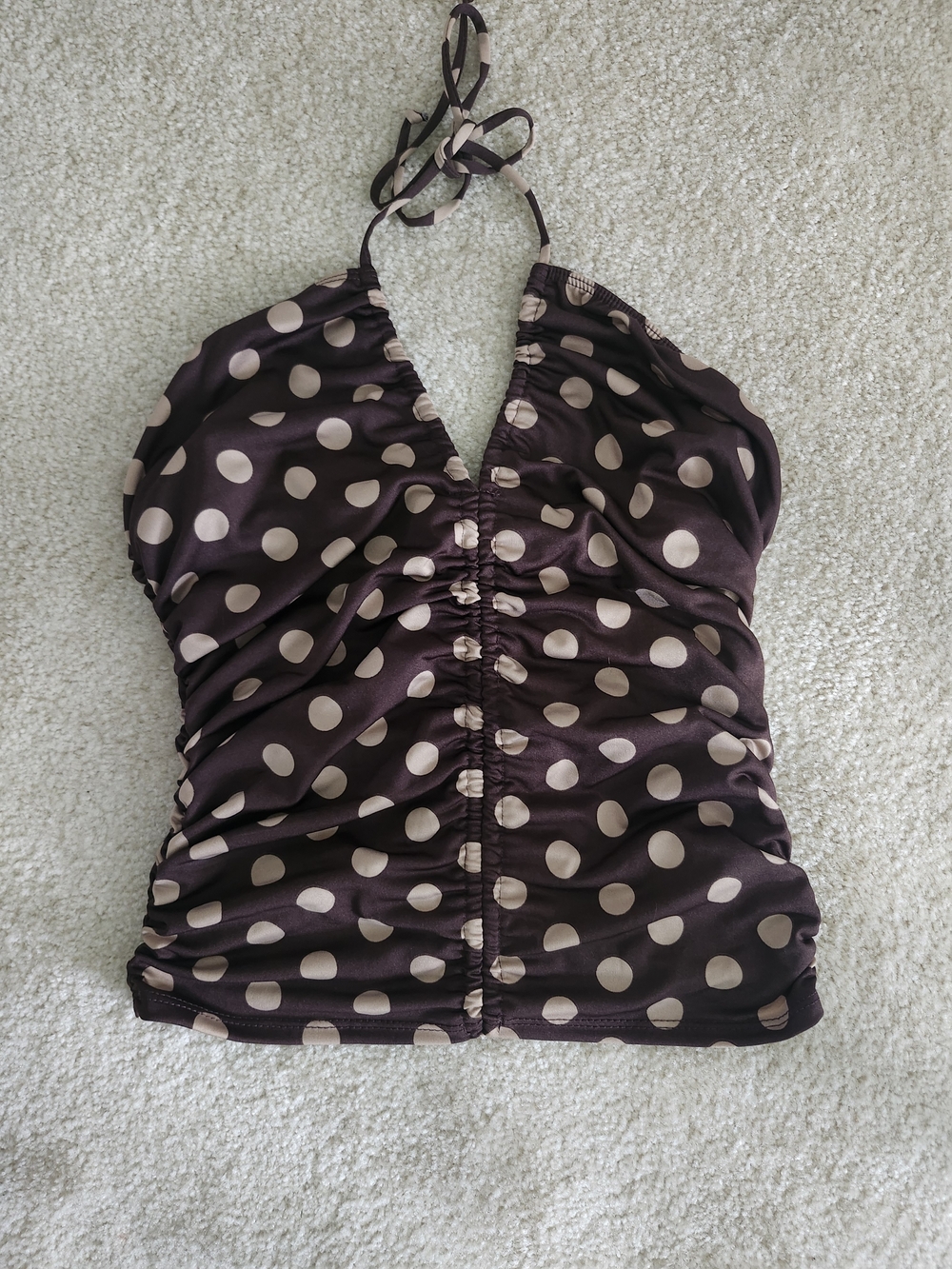 Kimchi Blue Brown Halter Polka Dot Tank